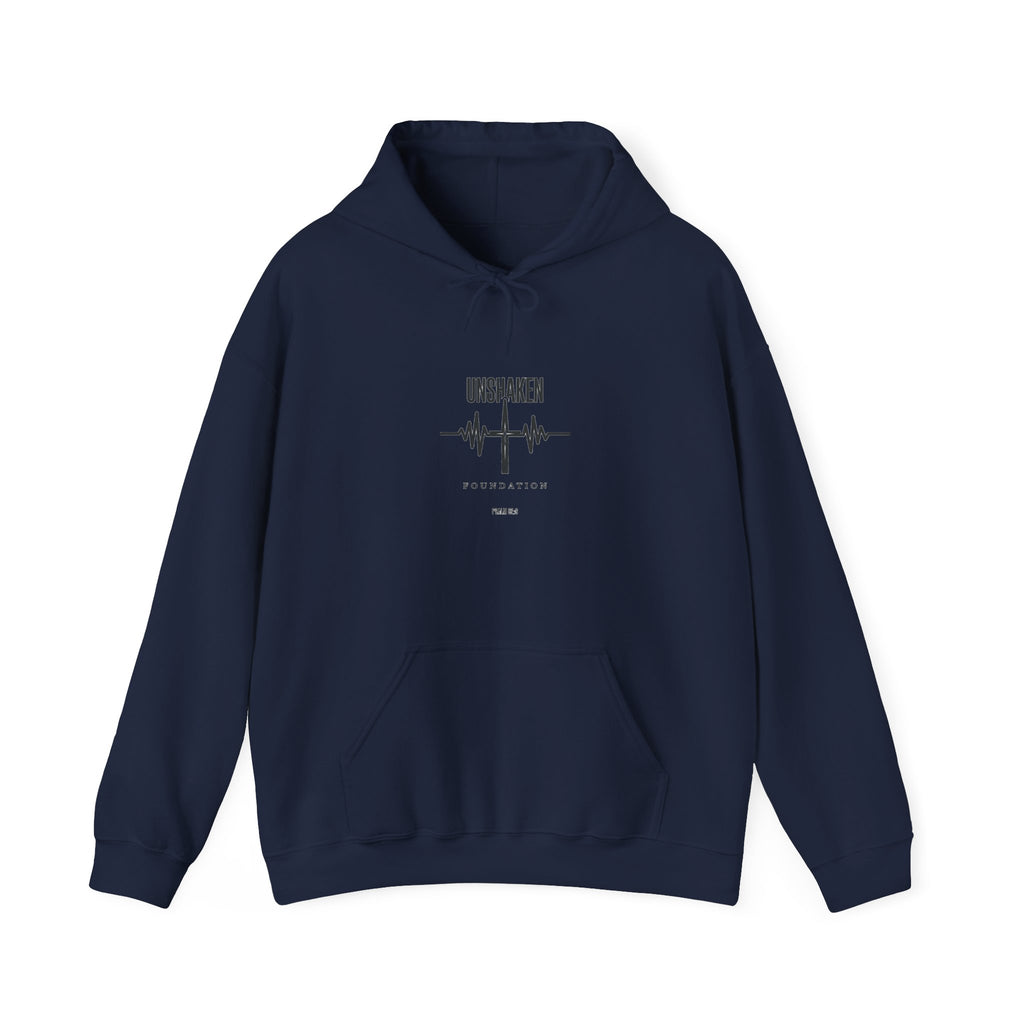 Unshaken heartbeat graphic Hoodie | Christian streetwear, scripture texture