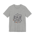Dancing Skeletons Halloween Tee | Spooky Pumpkin Bats Shirt