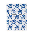 Plush Velveteen Blanket — Blue Star Owl Pattern Cozy Throw