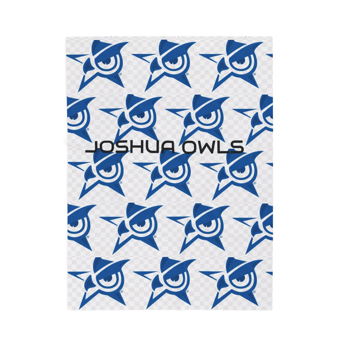 Plush Velveteen Blanket — Blue Star Owl Pattern Cozy Throw