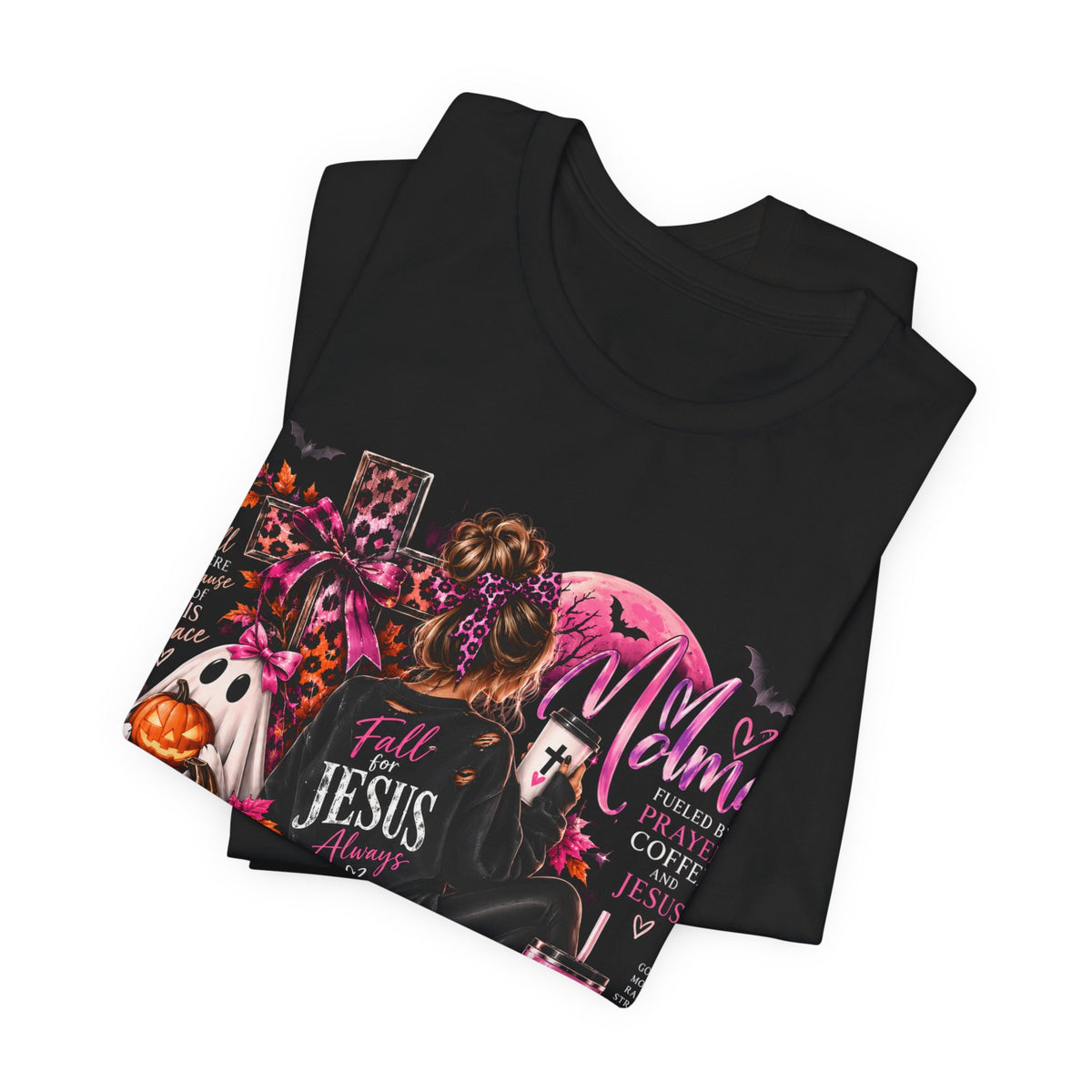 Faithful Halloween Tee — "Jesus Is My Boo" Pumpkin & Gothic Girl Graphic T-Shirt