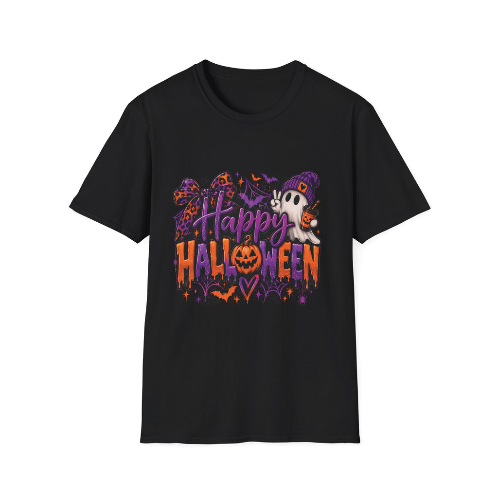Halloween Ghost T-Shirt — "Happy Halloween" Cute Spooky Graphic Tee
