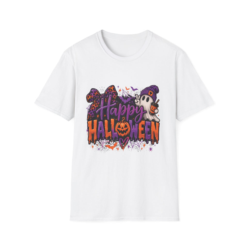 Halloween Ghost T-Shirt — "Happy Halloween" Cute Spooky Graphic Tee