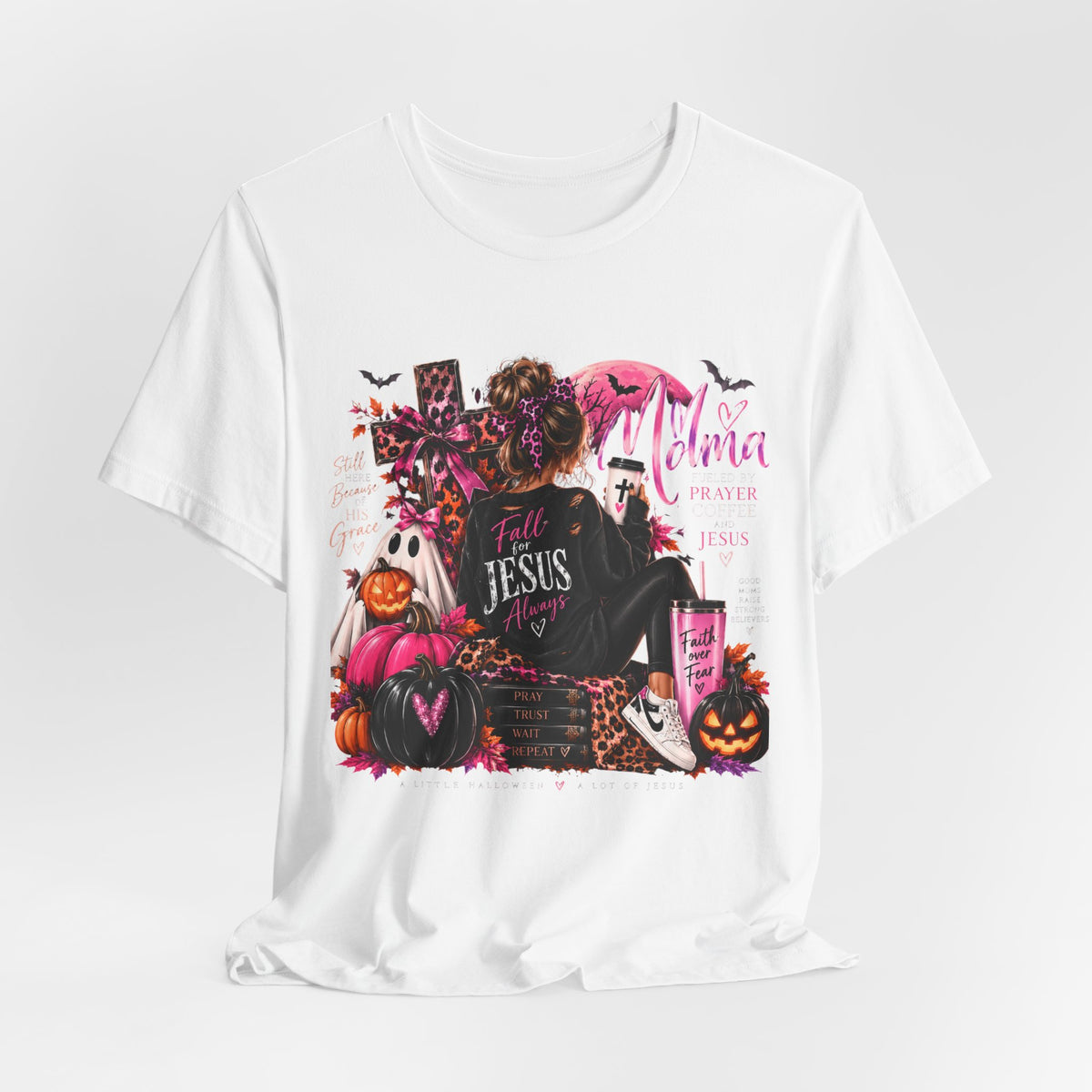 Faithful Halloween Tee — "Jesus Is My Boo" Pumpkin & Gothic Girl Graphic T-Shirt