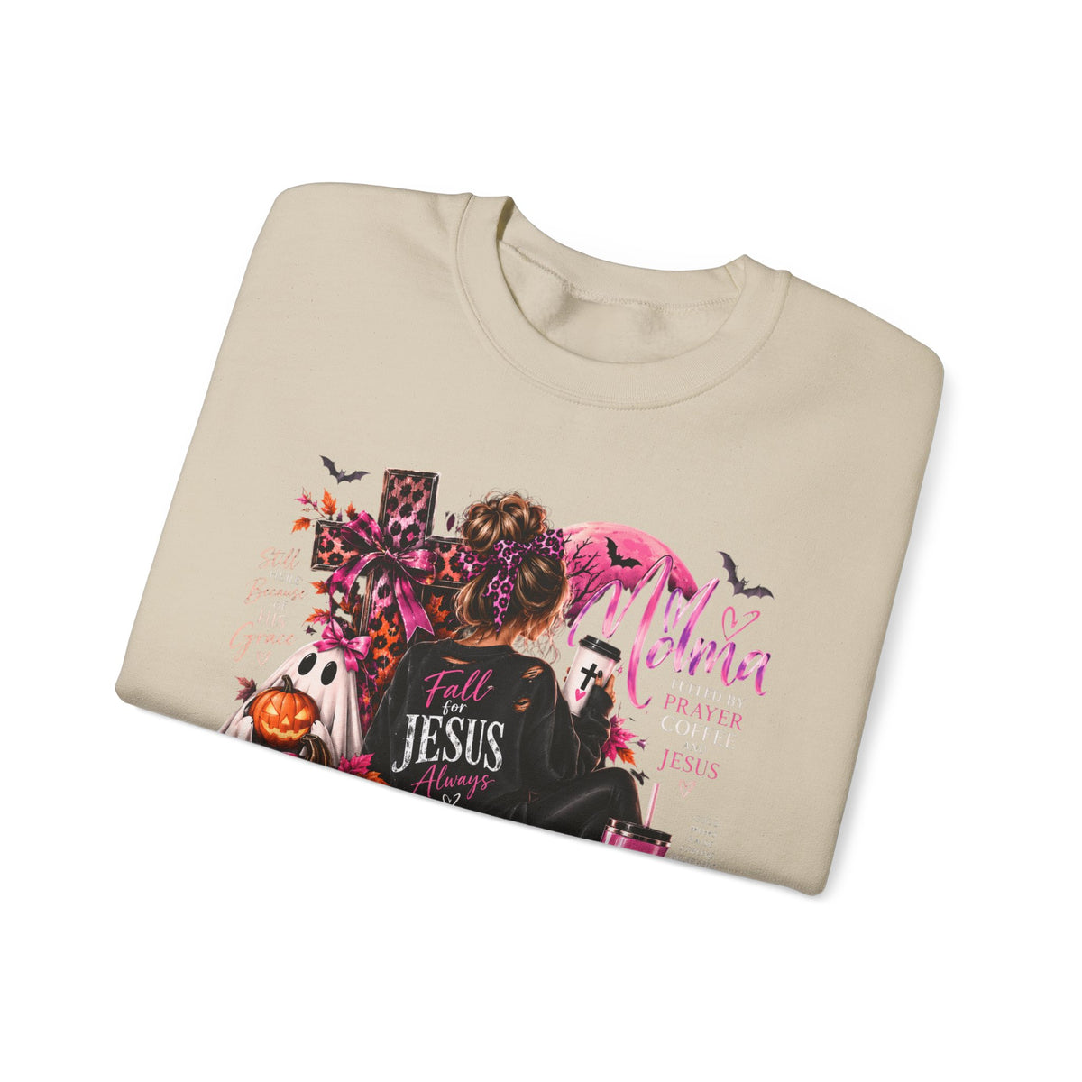 Christian Halloween Sweatshirt – Faith Over Fear Pumpkin Graphic Crewneck