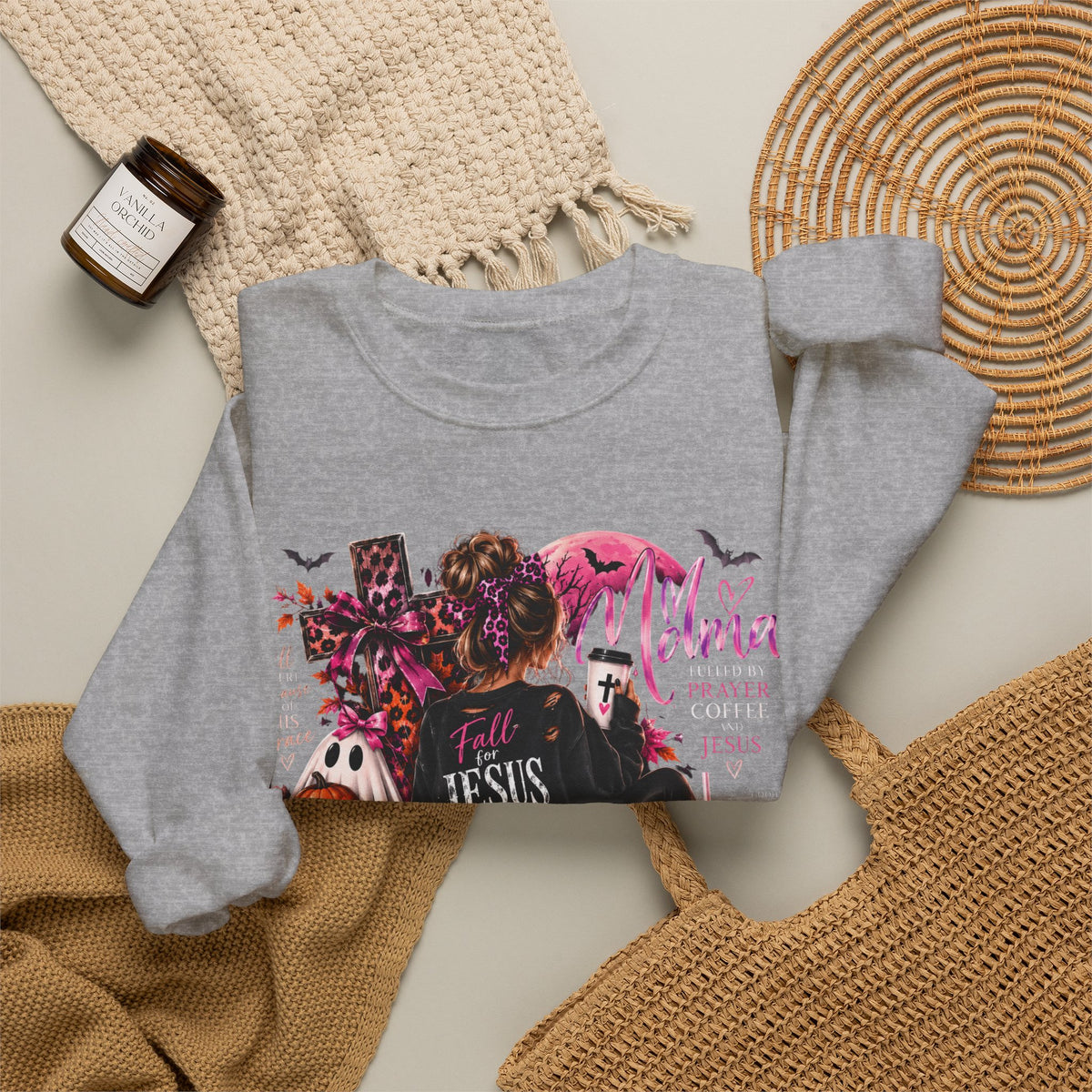 Christian Halloween Sweatshirt – Faith Over Fear Pumpkin Graphic Crewneck