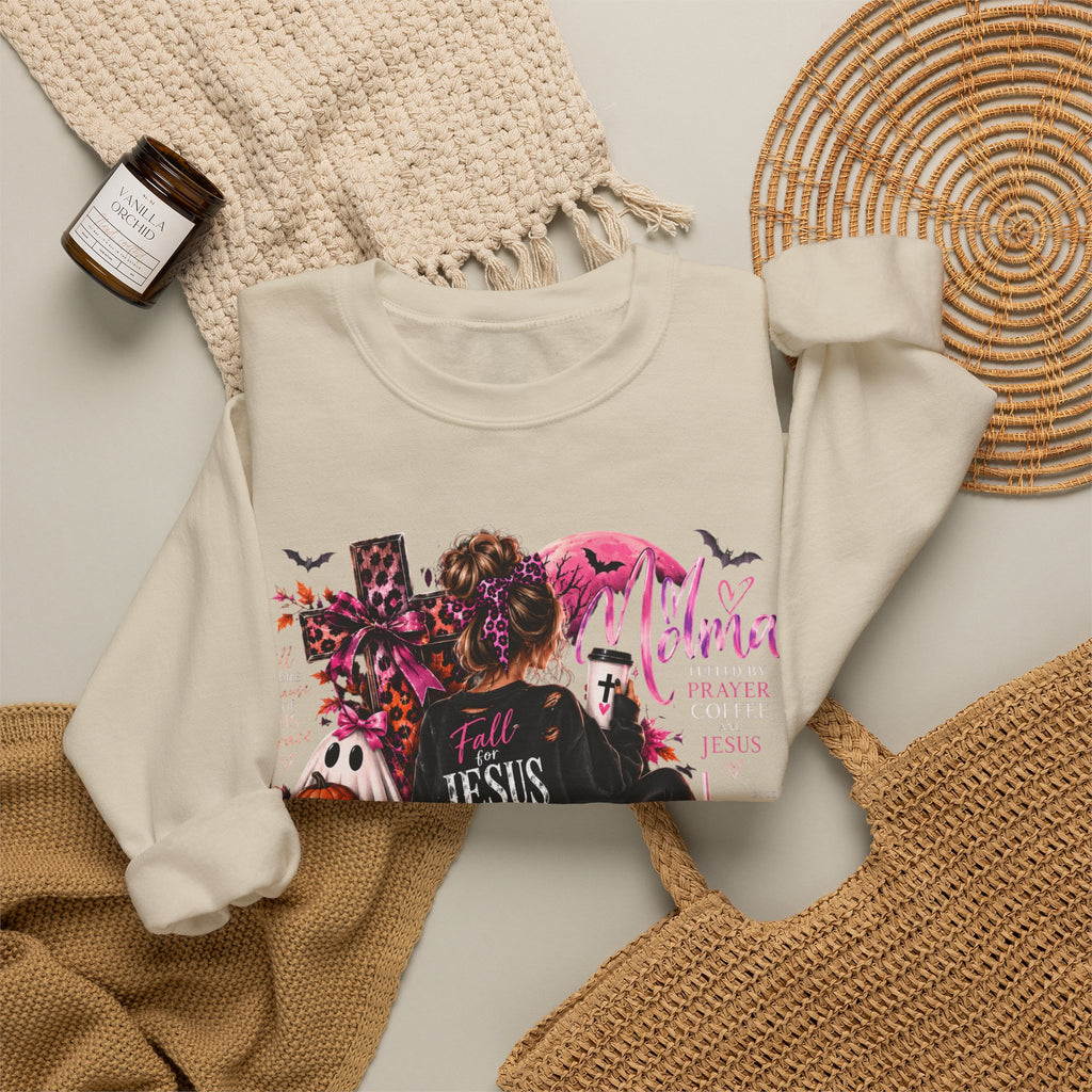 Christian Halloween Sweatshirt – Faith Over Fear Pumpkin Graphic Crewneck
