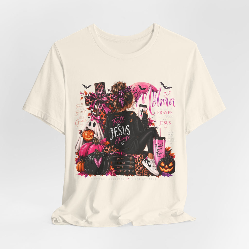 Faithful Halloween Tee — "Jesus Is My Boo" Pumpkin & Gothic Girl Graphic T-Shirt