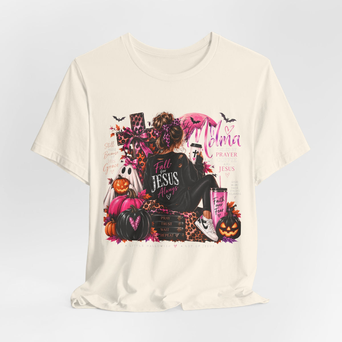 Faithful Halloween Tee — "Jesus Is My Boo" Pumpkin & Gothic Girl Graphic T-Shirt