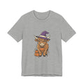 Highland Cow Witch Halloween Tee | Pumpkin Witch Hat T-Shirt