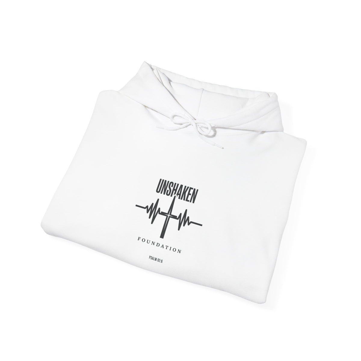Unshaken heartbeat graphic Hoodie | Christian streetwear, scripture texture