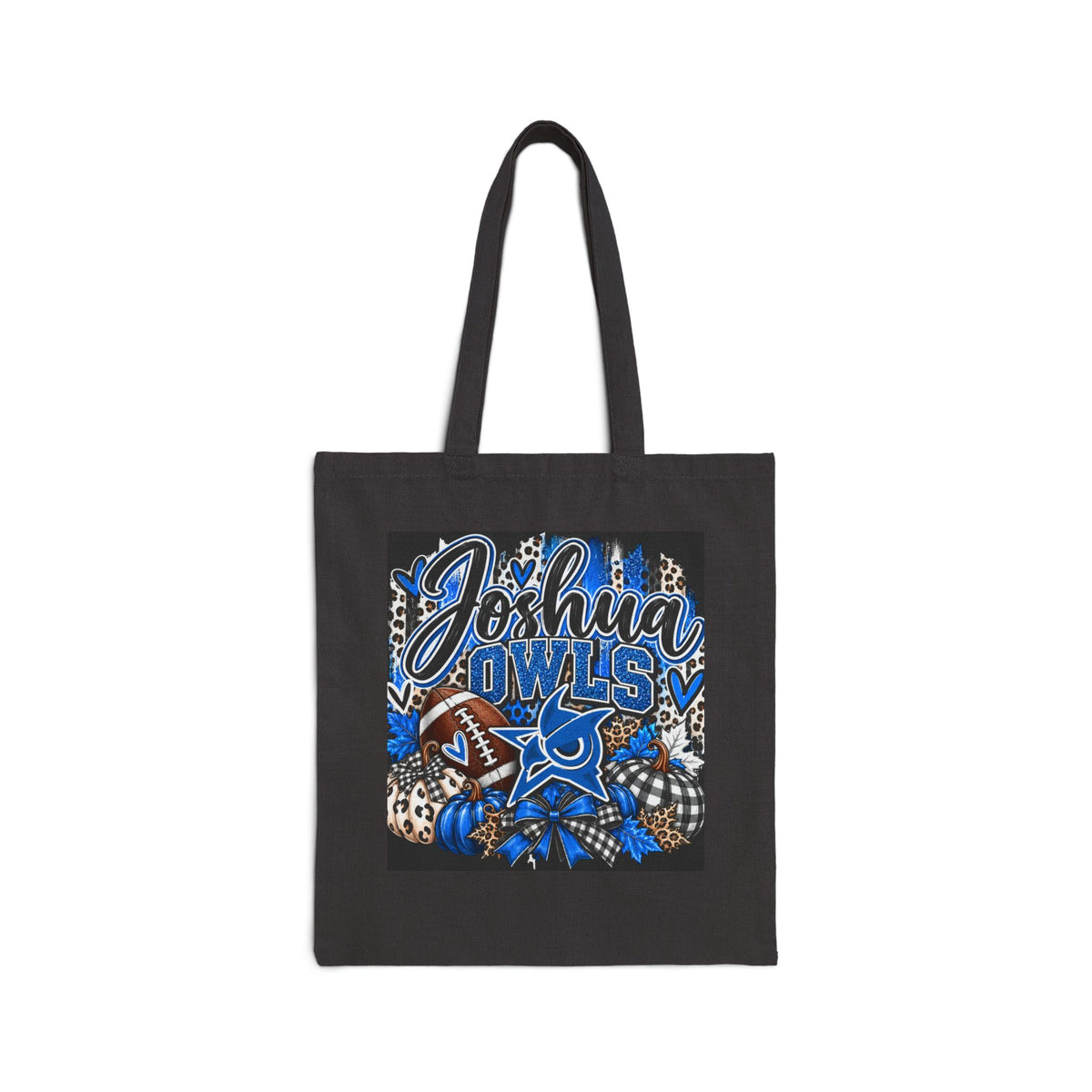Joshua Owls Football Canvas Tote Bag — School Spirit Reusable Grocery Bag