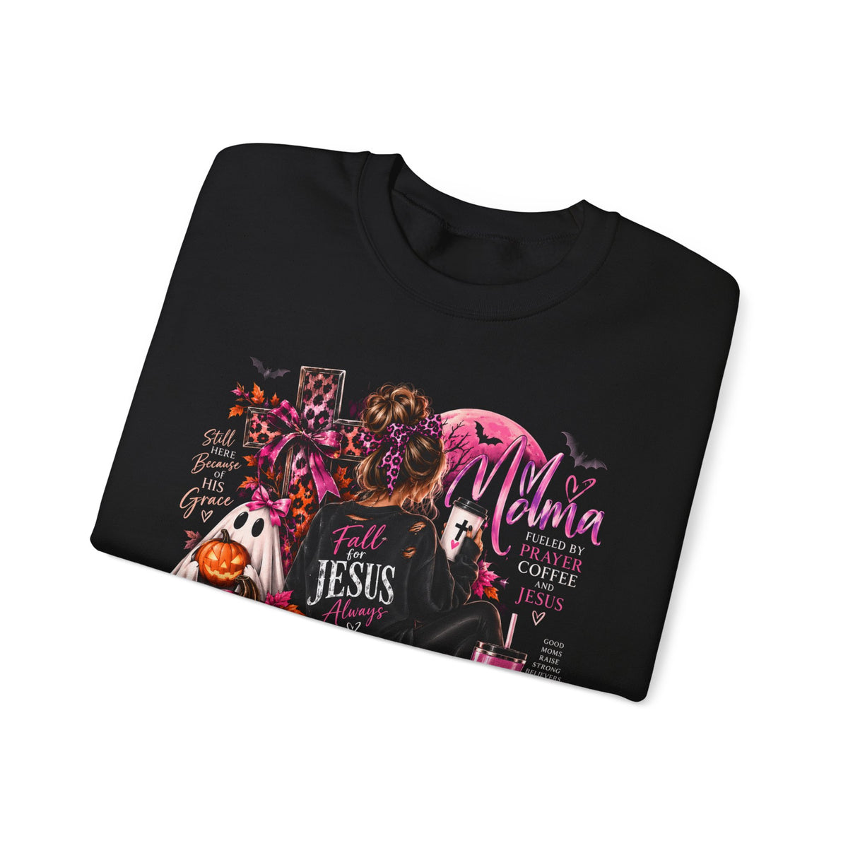 Christian Halloween Sweatshirt – Faith Over Fear Pumpkin Graphic Crewneck