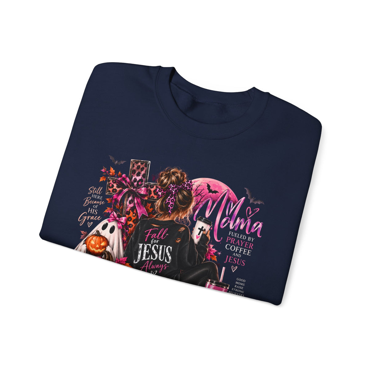 Christian Halloween Sweatshirt – Faith Over Fear Pumpkin Graphic Crewneck