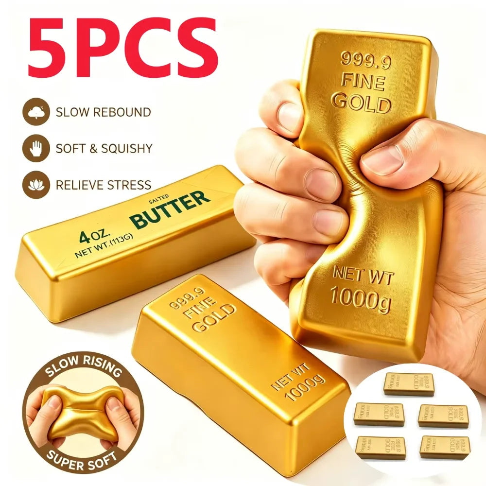 5/1PCS Butter Stick Fidget Toys Squishy Elastic Cheese Stick Funny Decompression Stress Anxiety Relief Game Squeeze Prank Toy