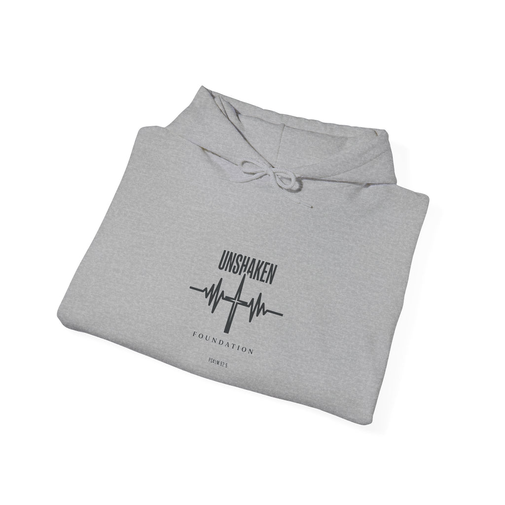 Unshaken heartbeat graphic Hoodie | Christian streetwear, scripture texture