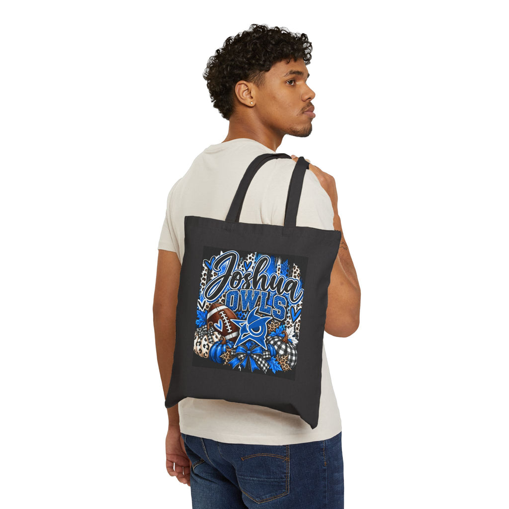 Joshua Owls Football Canvas Tote Bag — School Spirit Reusable Grocery Bag