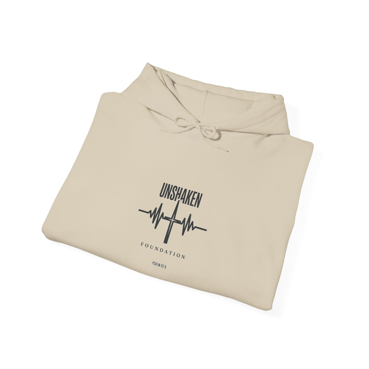 Unshaken heartbeat graphic Hoodie | Christian streetwear, scripture texture