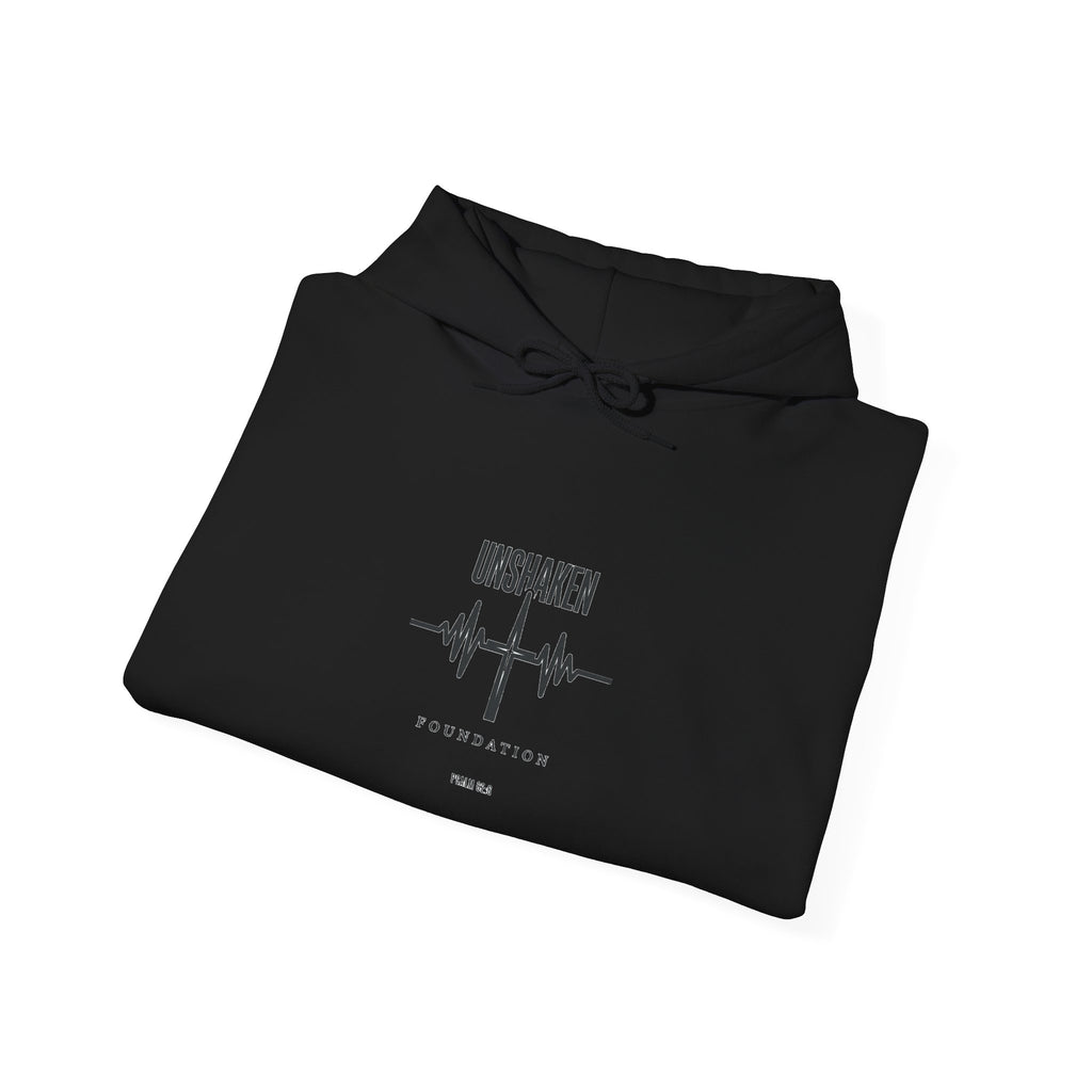 Unshaken heartbeat graphic Hoodie | Christian streetwear, scripture texture