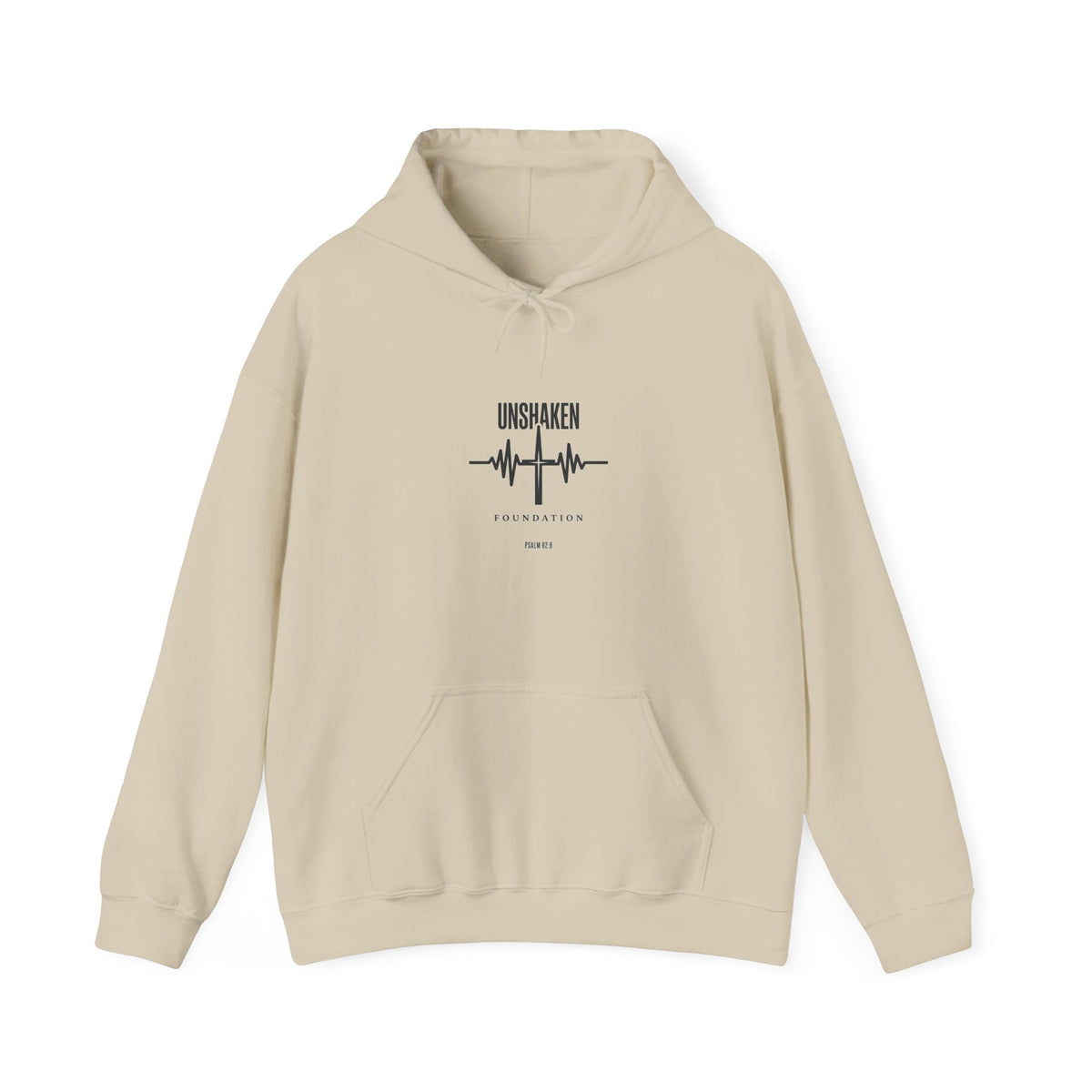 Unshaken heartbeat graphic Hoodie | Christian streetwear, scripture texture