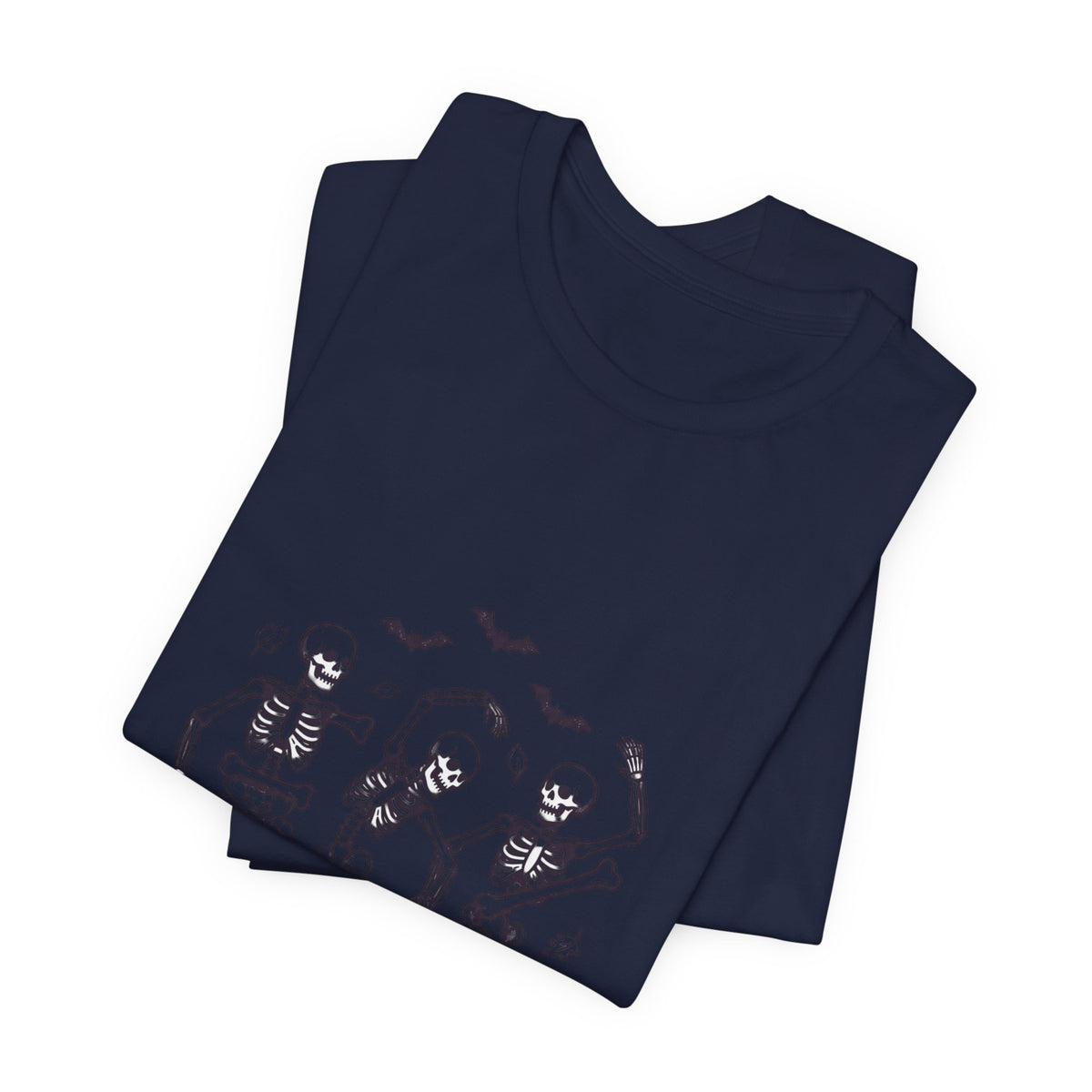 Dancing Skeletons Halloween Tee | Spooky Pumpkin Bats Shirt